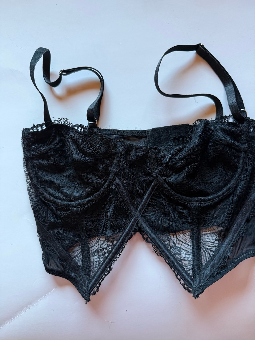 Tic Toc LA Black Lace Corset Bustier Top Small - Picture 3 of 10